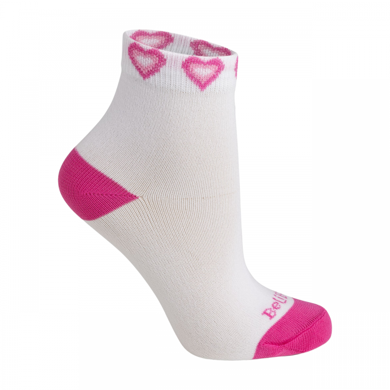 Meia Cano médio Branca/Coração BeliBum