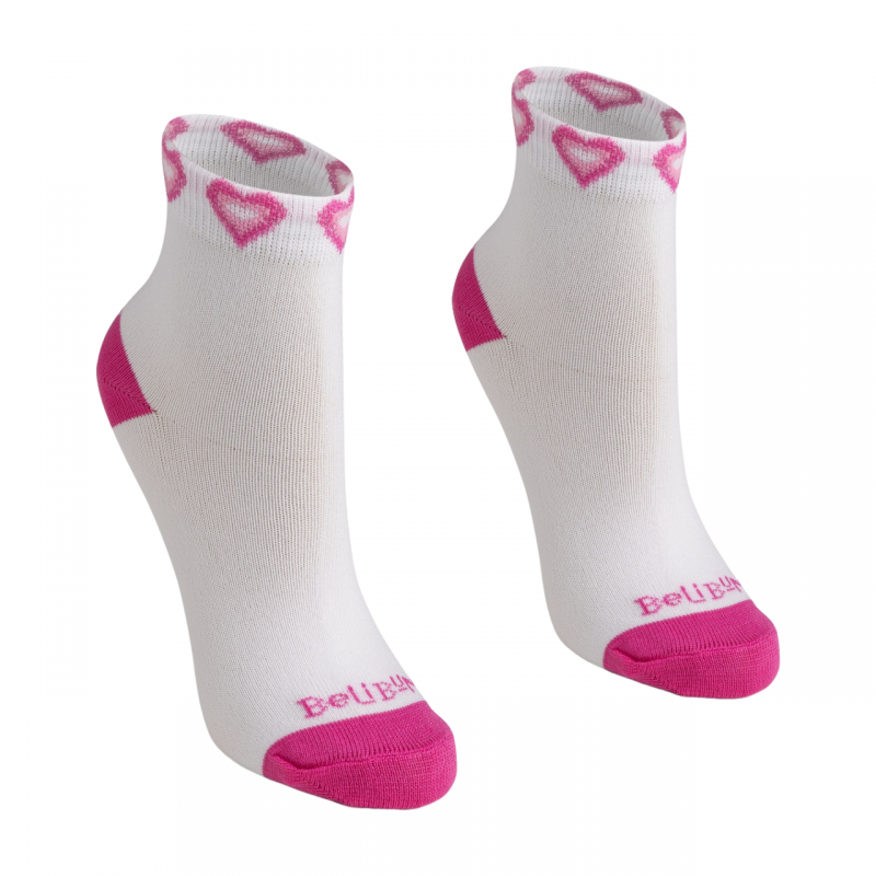 Meia Cano médio Branca/Coração BeliBum