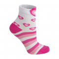 Meia Cano médio Branca/Coração/Listra BeliBum