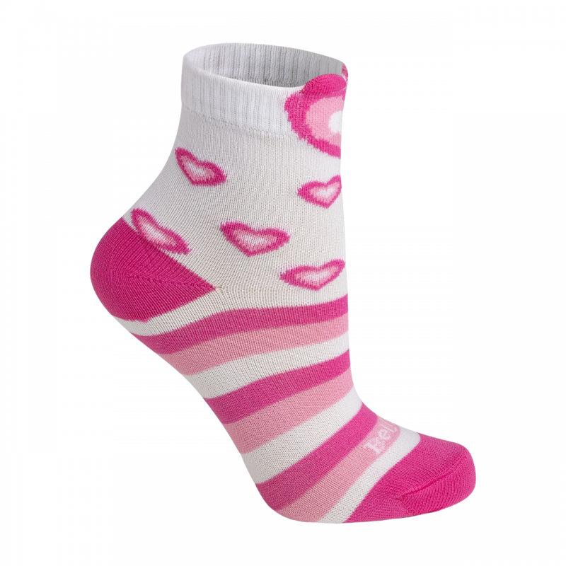 Meia Cano médio Branca/Coração/Listra BeliBum