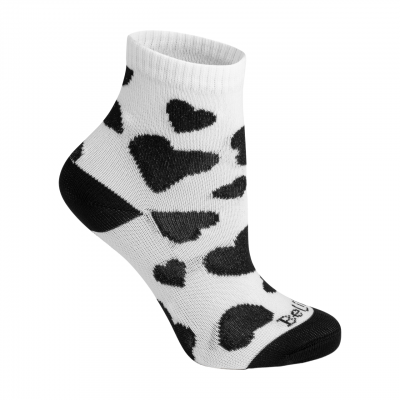 Meia Cano médio Branca/Coração Preto BeliBum