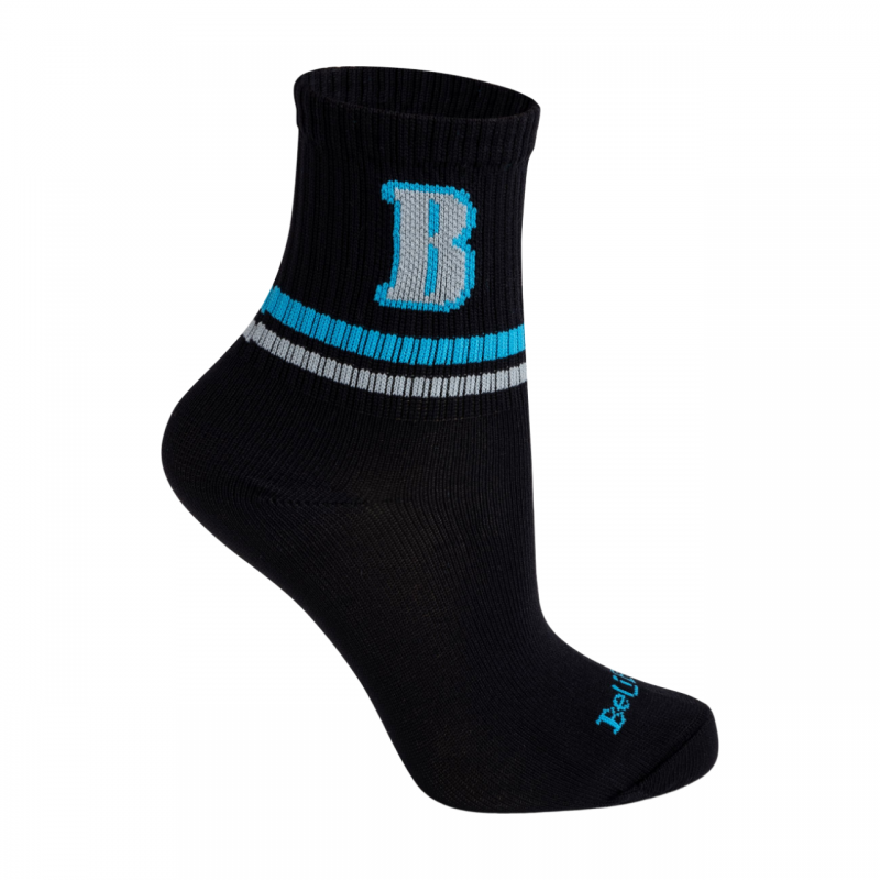 Meia Cano Medio Preta/Azul/B BeliBum