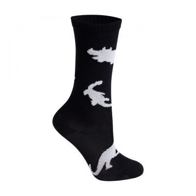 Meia 3/4 Preta/Branca/Dinossauros BeliBum