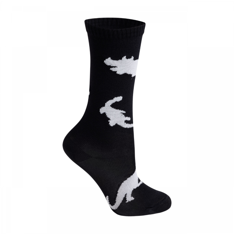 Meia 3/4 Preta/Branca/Dinossauros BeliBum