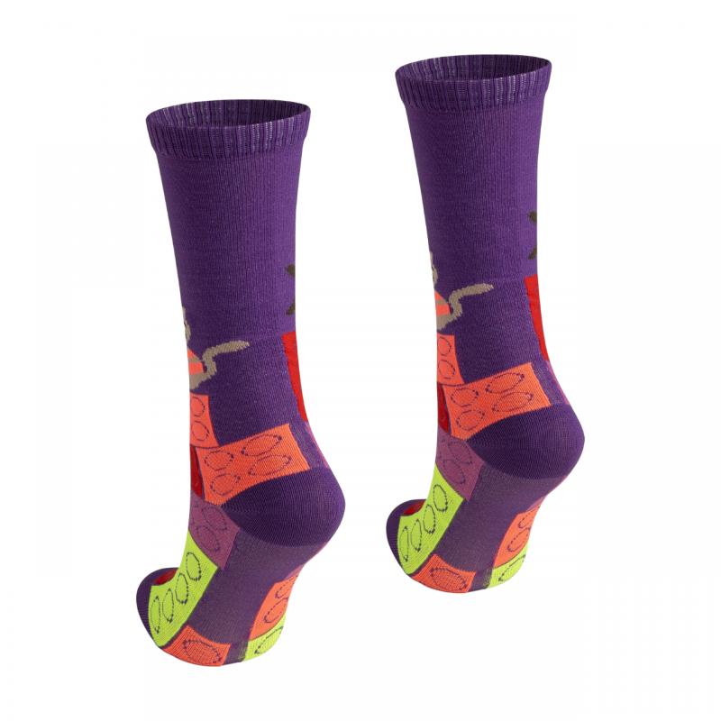 Meia 3/4 Roxa/Lego/Gatos BeliBum