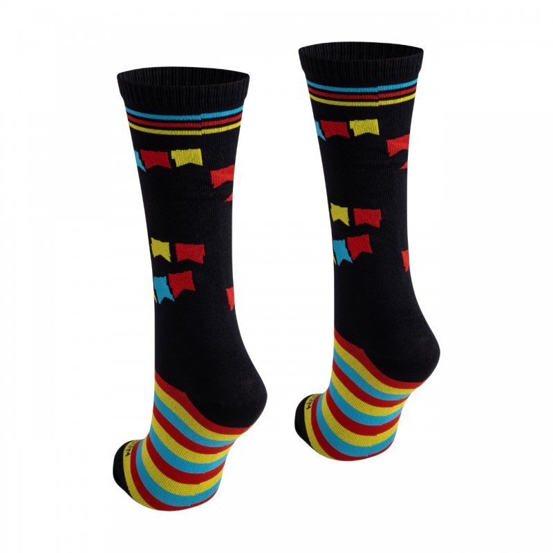 Meia 3/4 Preta/Bandeiras Juninas BeliBum