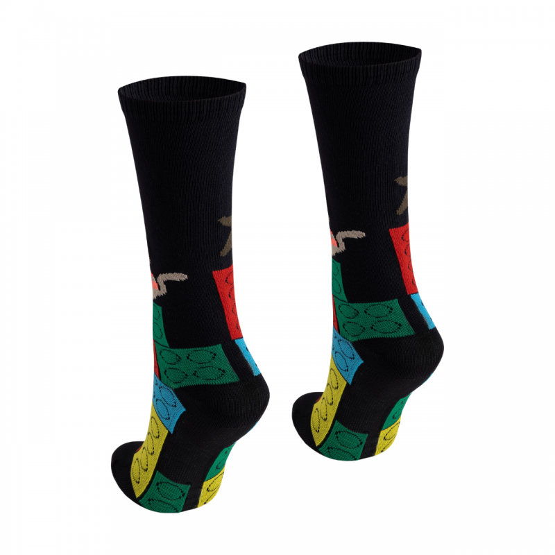 Meia 3/4 Preta/Lego/Gatos BeliBum