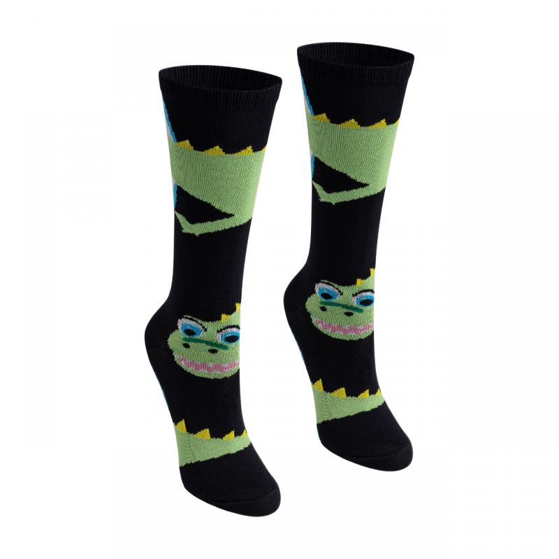 Meia 3/4 Preta/Portal/Dinossauro BeliBum