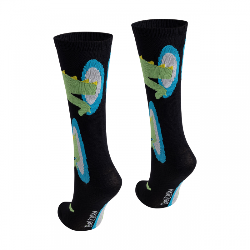 Meia 3/4 Preta/Portal/Dinossauro BeliBum