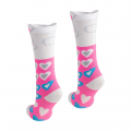 Meia 3/4 Branca/Rosa/Coelho/Corações BeliBum