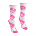 Meia 3/4 Branca/Rosa/Coelho BeliBum
