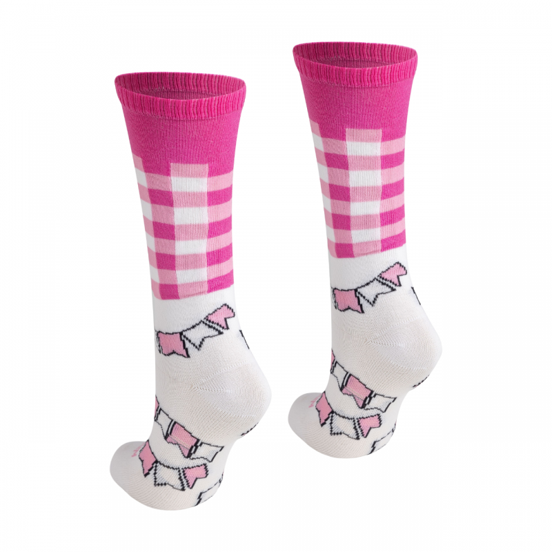Meia 3/4 Rosa/Bandeiras Juninas BeliBum