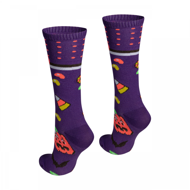 Meia 3/4 Halloween/Roxa/Doces BeliBum